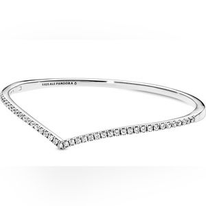 Pandora-Sparkling Wishbone Bangle Bracelet